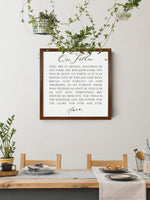 Wood Framed Signboard - Lord's Prayer - Multiple Sizes