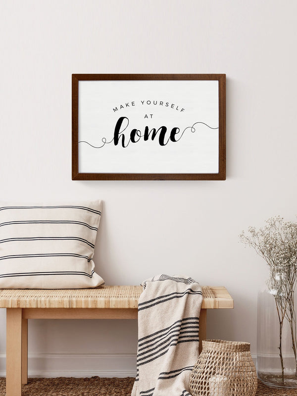 Wood Framed Signboard - At Home - Multiple Sizes