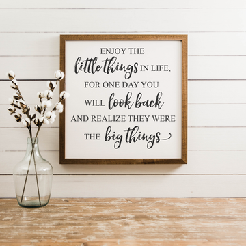 Wood Framed Signboard - Enjoy the Little Things
