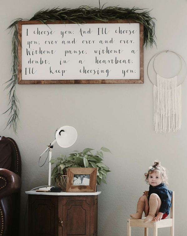 Wood Framed Signboard - I Choose You - Multiple Sizes