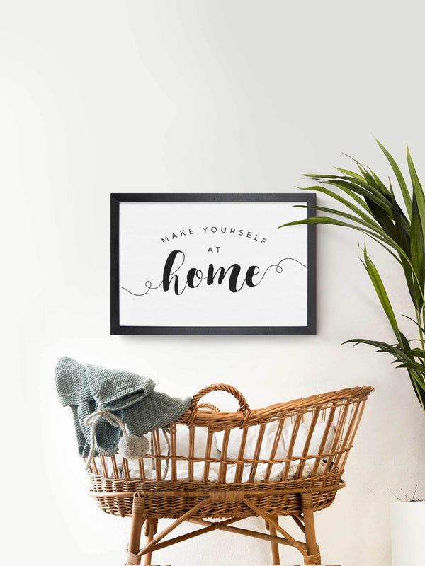 Wood Framed Signboard - At Home - Multiple Sizes