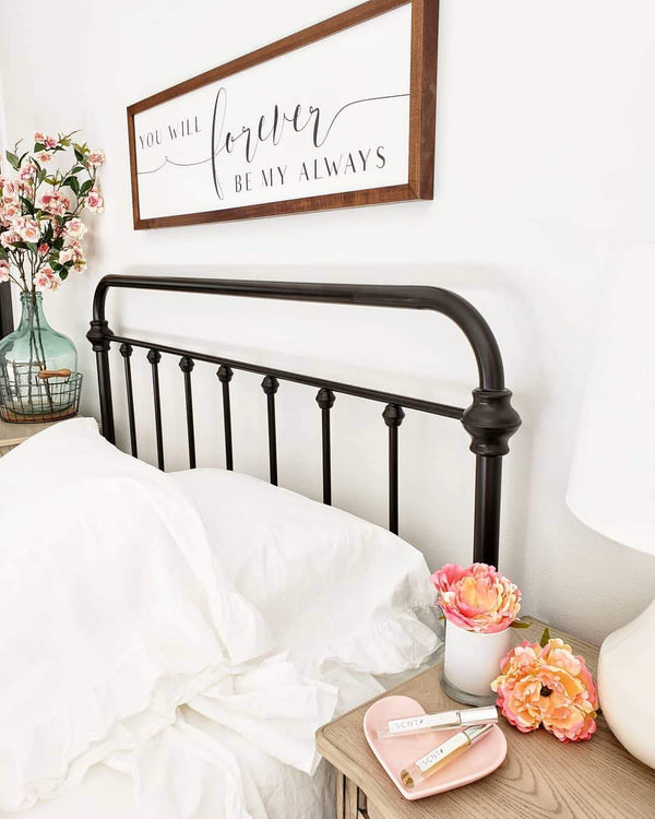 Wood Framed Signboard - Forever Be My Always - Multiple Sizes