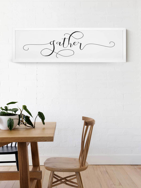 Wood Framed Signboard - Gather - Multiple Sizes