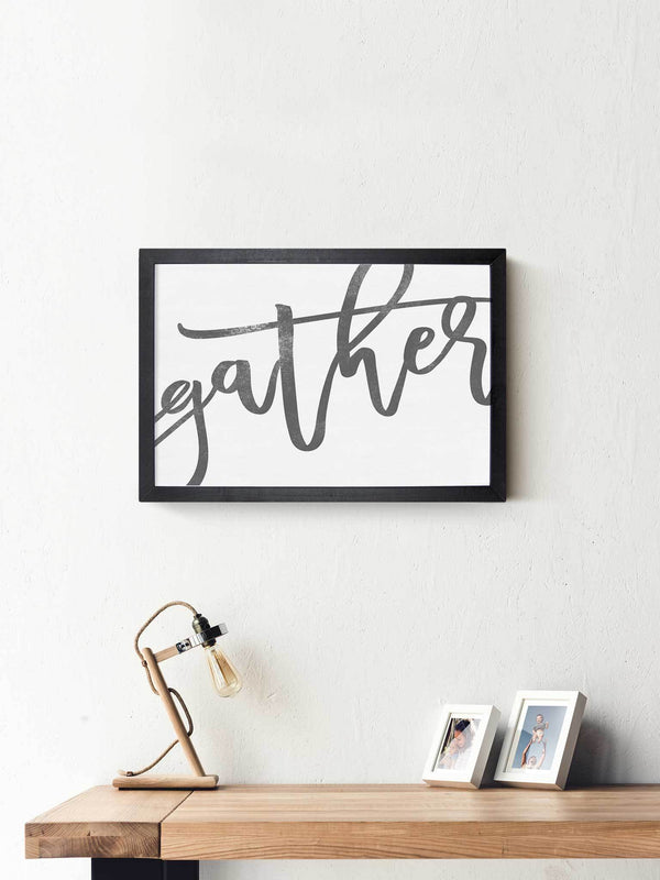 Wood Framed Signboard - Gather [Freehand] - Multiple Sizes