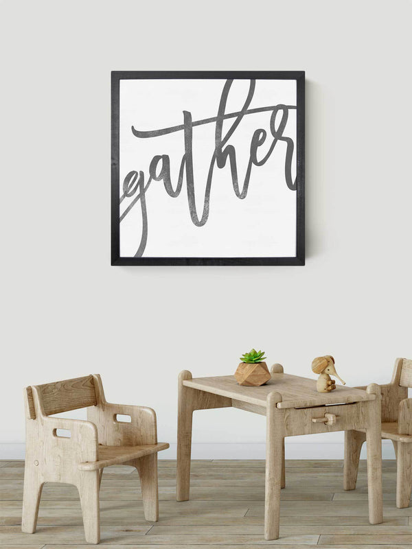 Wood Framed Signboard - Gather [Freehand] - Multiple Sizes