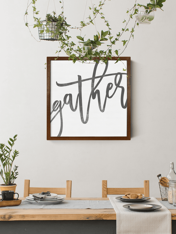 Wood Framed Signboard - Gather [Freehand] - Multiple Sizes