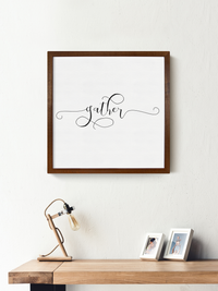 Wood Framed Signboard - Gather - Multiple Sizes