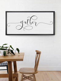 Wood Framed Signboard - Gather - Multiple Sizes