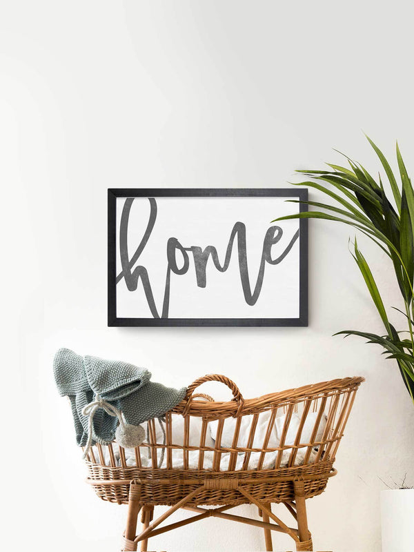 Wood Framed Signboard - Home [Freehand] - Multiple Sizes