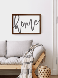 Wood Framed Signboard - Home [Freehand] - Multiple Sizes