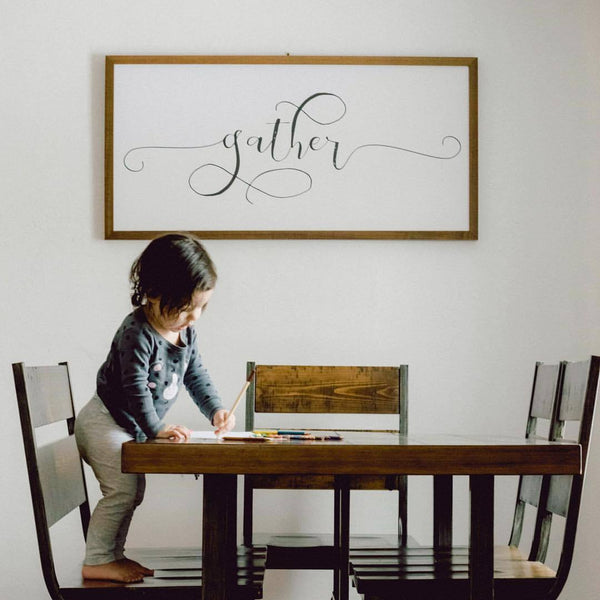 Wood Framed Signboard - Gather - Multiple Sizes