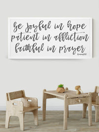 Wood Framed Signboard - Romans 12:12 - Multiple Sizes